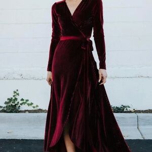 Jada Ribber Velvet Wrap Dress- Baltic Born size small